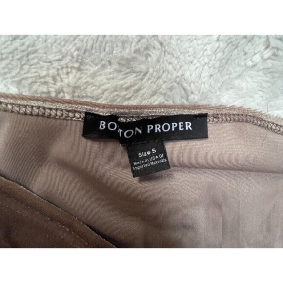 Boston Proper Womens 3/4 Sleeve Velvet Top Blouse Small Brown Stretch Casual - Picture 6 of 9